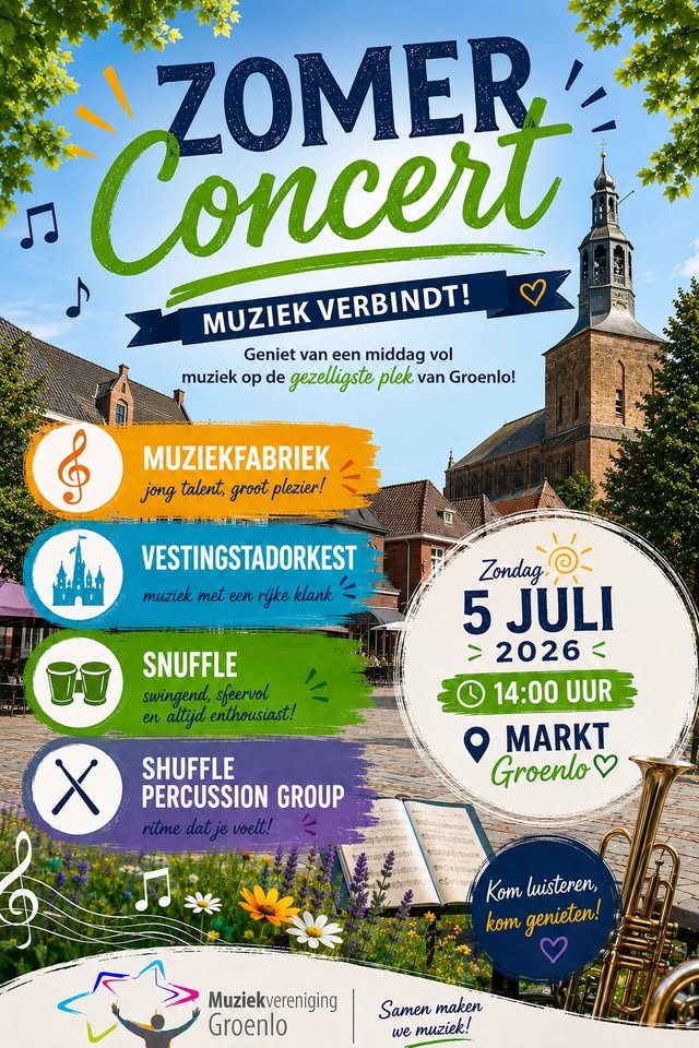 GROENLO — Zomerconcert op de Markt brengt muziekverenigingen samen