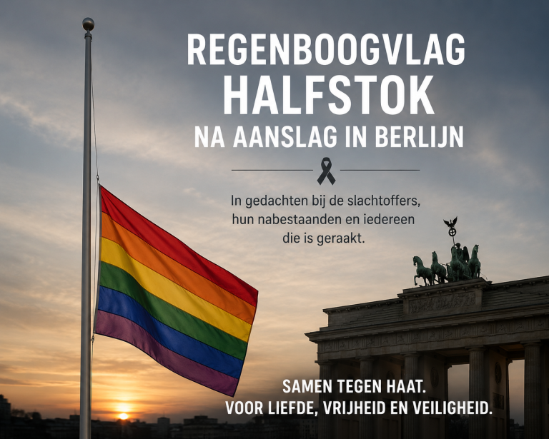 ACHTERHOEK — Oproep om regenboogvlag halfstok te hangen na aanslag in Berlijn