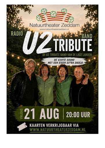 ZEDDAM – Radio U2 Tribute band speelt grootste hits in Natuurtheater