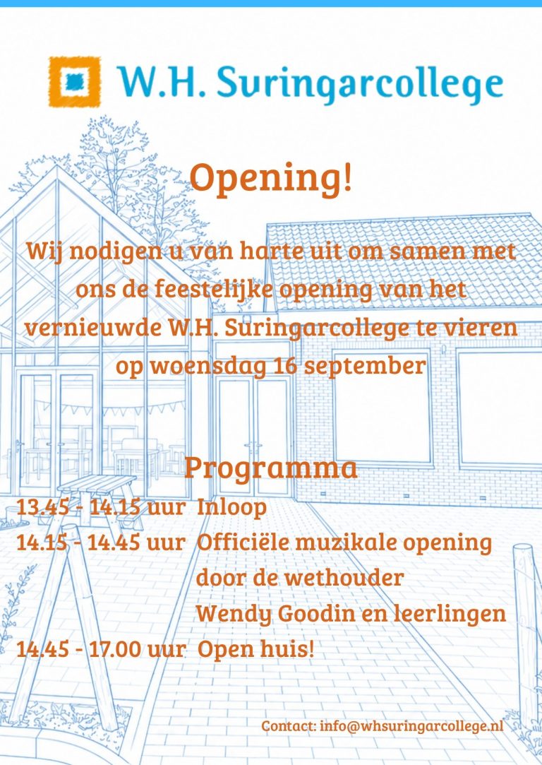 Vernieuwd W.H. Suringarcollege houdt open huis
