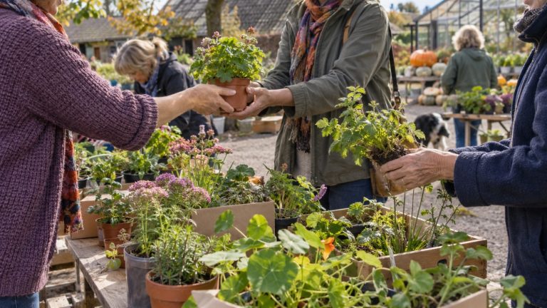 HUMMELO — Plantenliefhebbers ruilen stekjes en tuinplanten bij Bandus