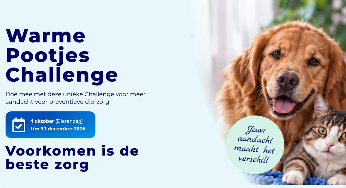 Landelijke Warme Pootjes Challenge start op Nationale Dierendag
