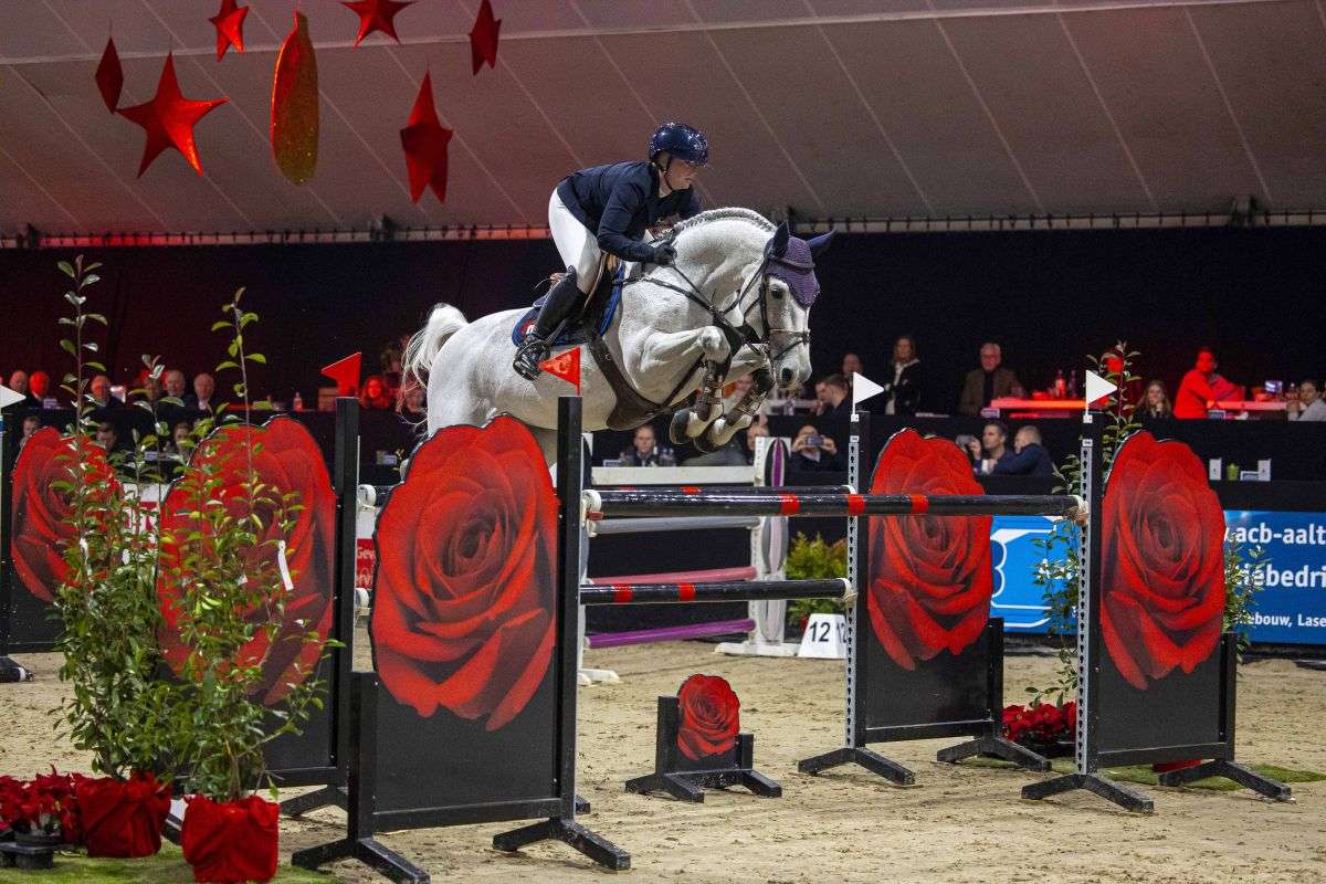 Micky Morssinkhof en haar toppaard Quintendros tijdens de Grote Prijs van Jumping de Achterhoek vorig jaar. Foto Digishots.JPG